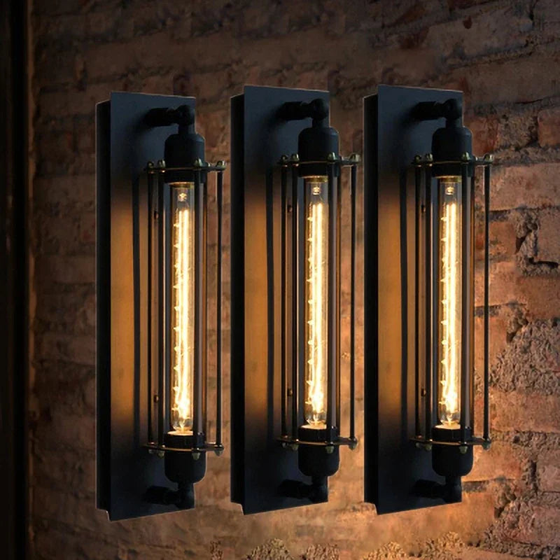 Retro industrial style LED wall light for home interior decor - vue 7 sur 7