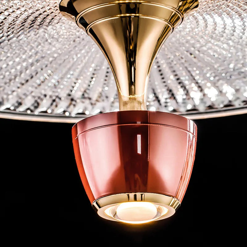suspension led 	 acrylique rond cordon réglable - vue 6 sur 9