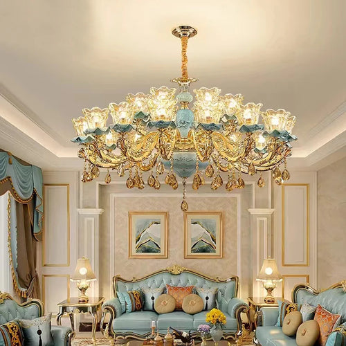 Retro ceramic chandelier in European style for indoor use - vue 2 sur 14