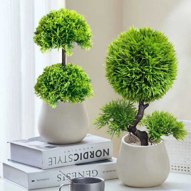 Artificial faux pine plant for indoor and outdoor decoration