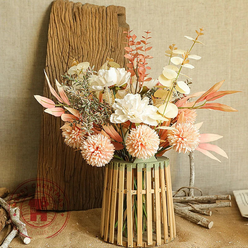 Artificial flower bouquet for interior and wedding decoration