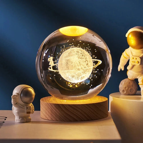 3D crystal ball solar system engraved decorative gift - vue 3 sur 32