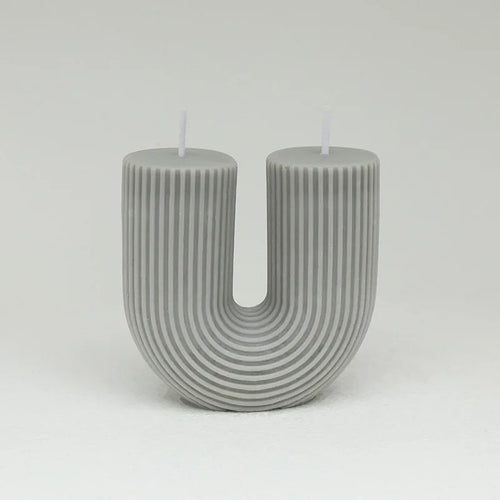 geometric u-shaped scented candles for home decor - vue 9 sur 22