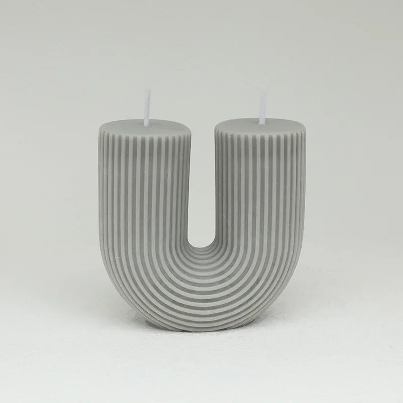geometric u-shaped scented candles for home decor - vue 8 sur 22