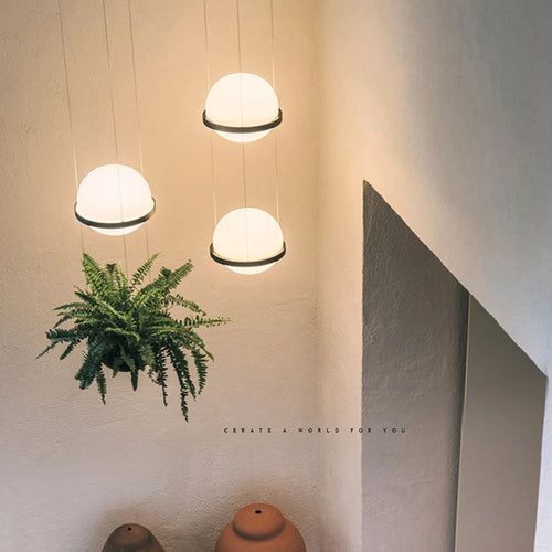 lustre moderne nordique avec pot de fleur led intégrée - vue 4 sur 18