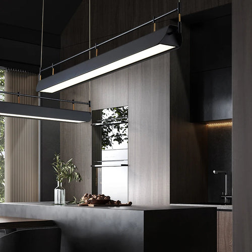 Nordic long designer pendant light for office and commercial spaces - vue 5 sur 9