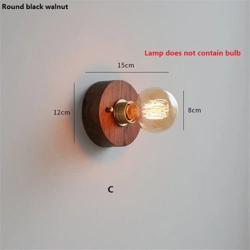 Vintage walnut wall light with pull switch - vue 10 sur 14