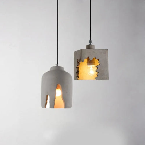 Retro loft style LED cement pendant light for restaurant and bar - vue 3 sur 8