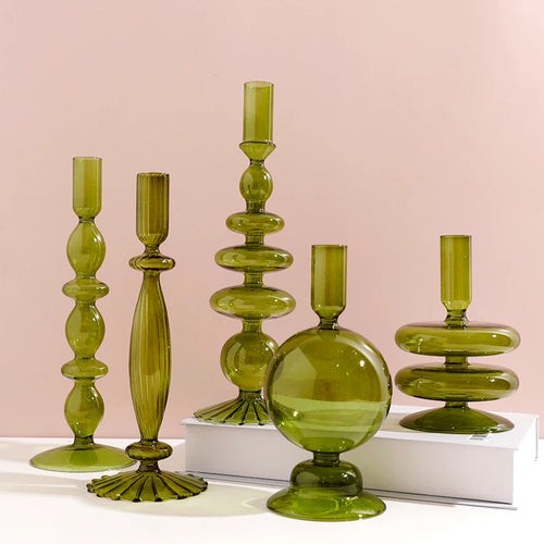 European glass candle holder for decoration and weddings - vue 2 sur 30