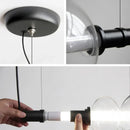 Glass pendant chandelier with LED lights for modern decor