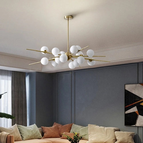 Modern minimalist copper molecular design lamp - vue 7 sur 10