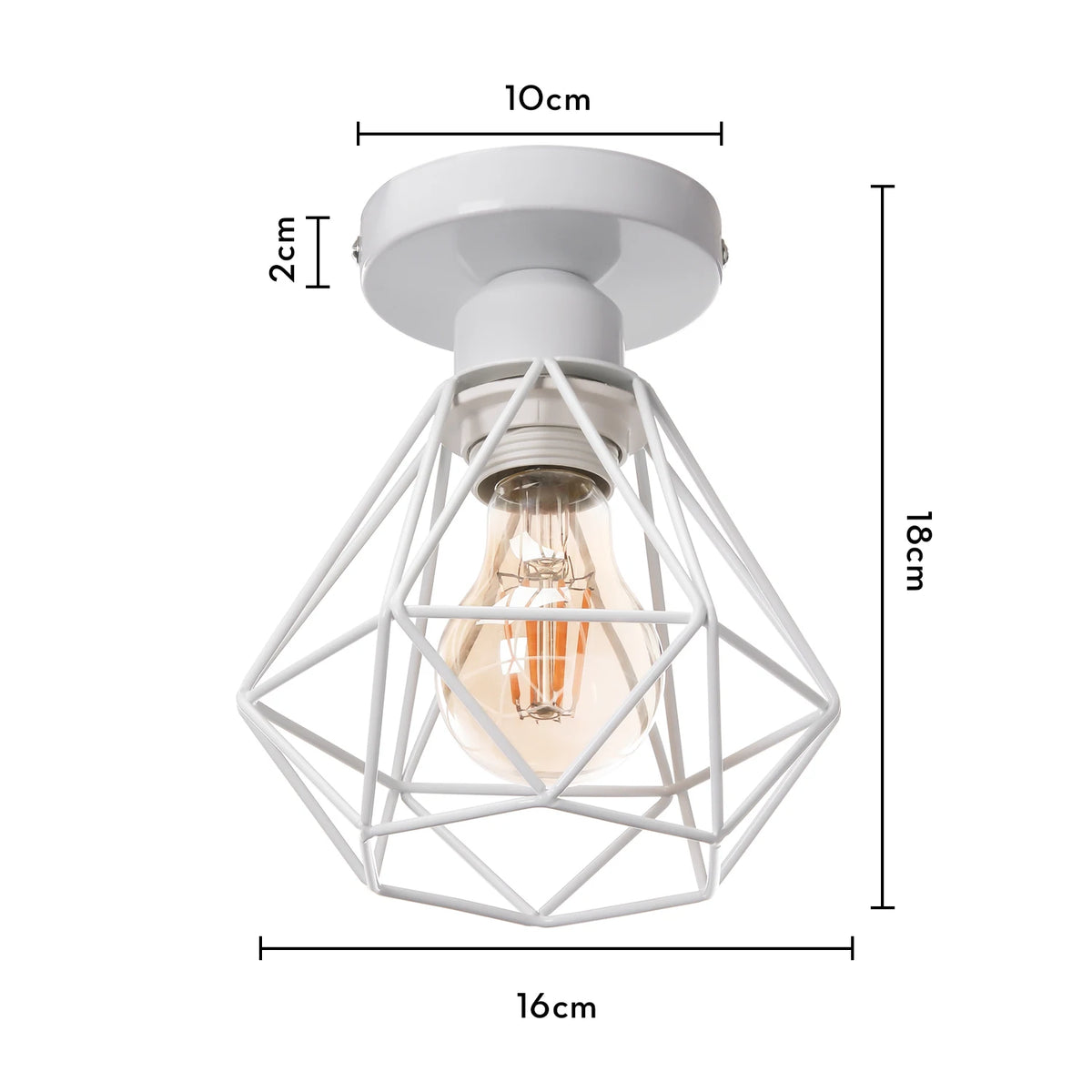 Rustic industrial vintage metal flush mount ceiling light for creative interiors - vue 12 sur 20