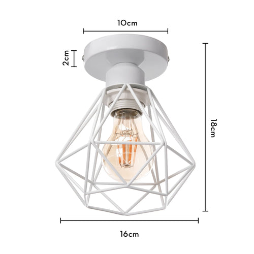Rustic industrial vintage metal flush mount ceiling light for creative interiors - vue 12 sur 20