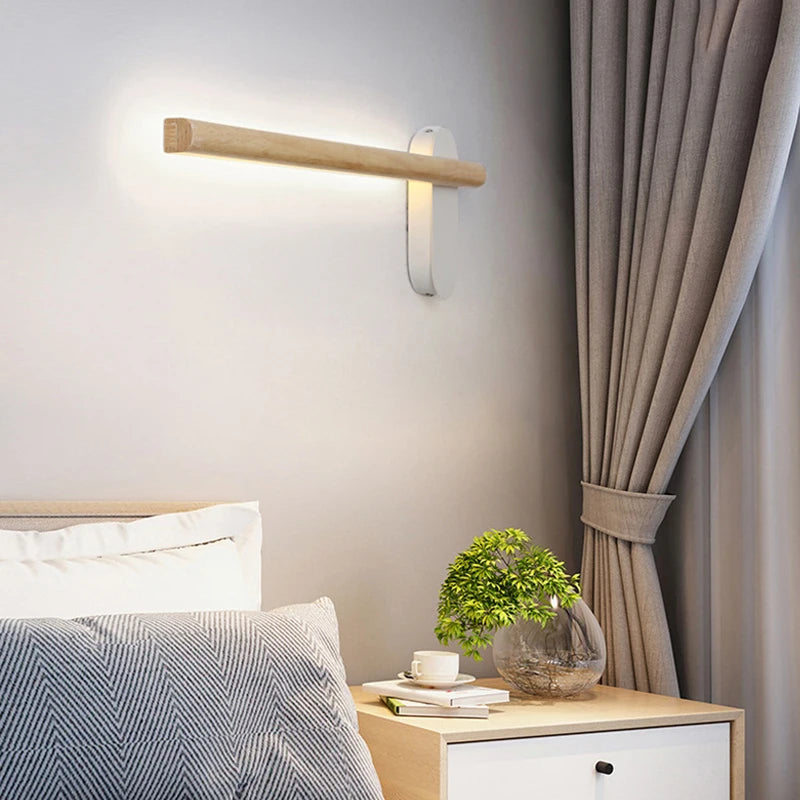 Nordic adjustable minimalist wood and metal wall light - vue 3 sur 9