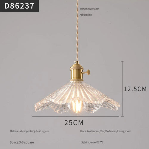 Modern brass and glass pendant light for interiors - vue 25 sur 30