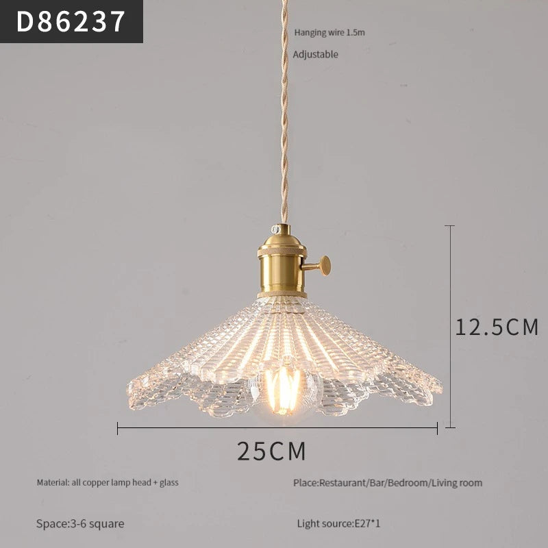 Modern brass and glass pendant light for interiors - vue 25 sur 30