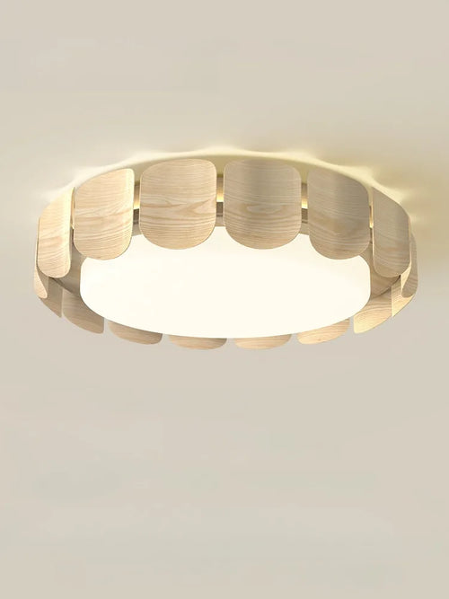 Modern wabi-sabi wood ceiling light for interior design - vue 9 sur 8
