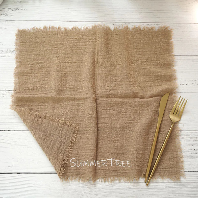 Set of 12 vintage cotton gauze napkins - vue 4 sur 7