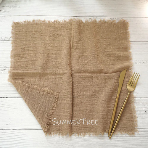 Serviette de table gaze de coton style vintage - vue 5 sur 7