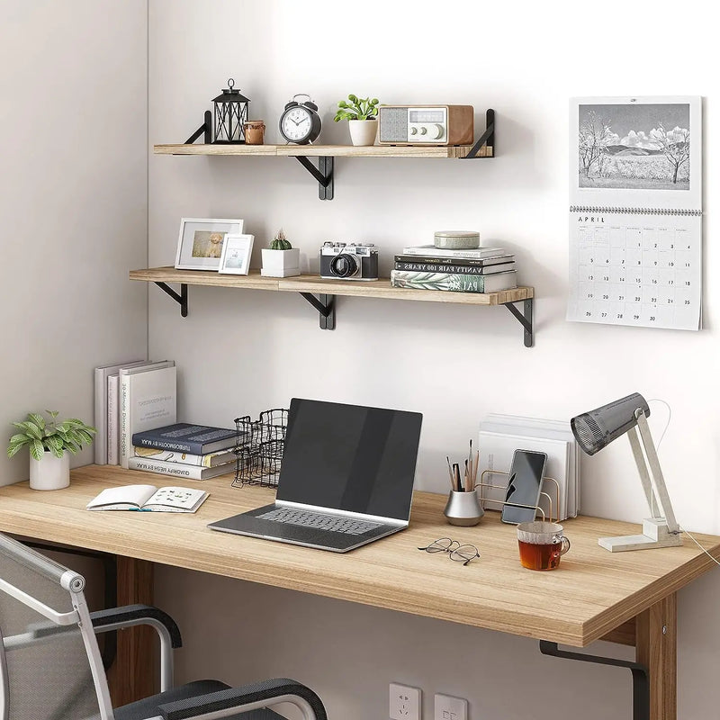 modern design wooden wall floating shelf for storage and books