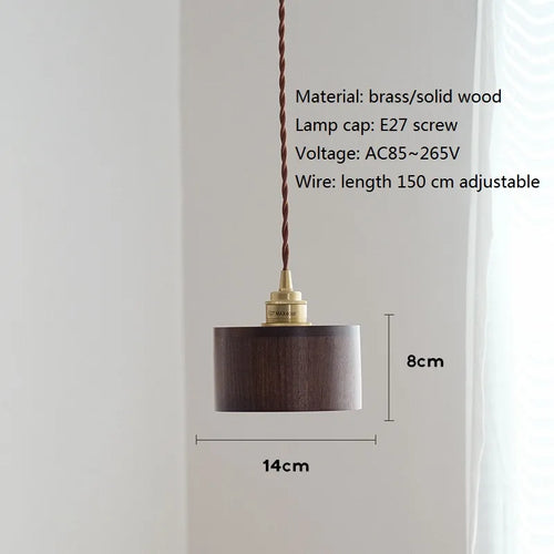 Modern nordic style wooden LED pendant light for loft, bar or restaurant - vue 11 sur 10