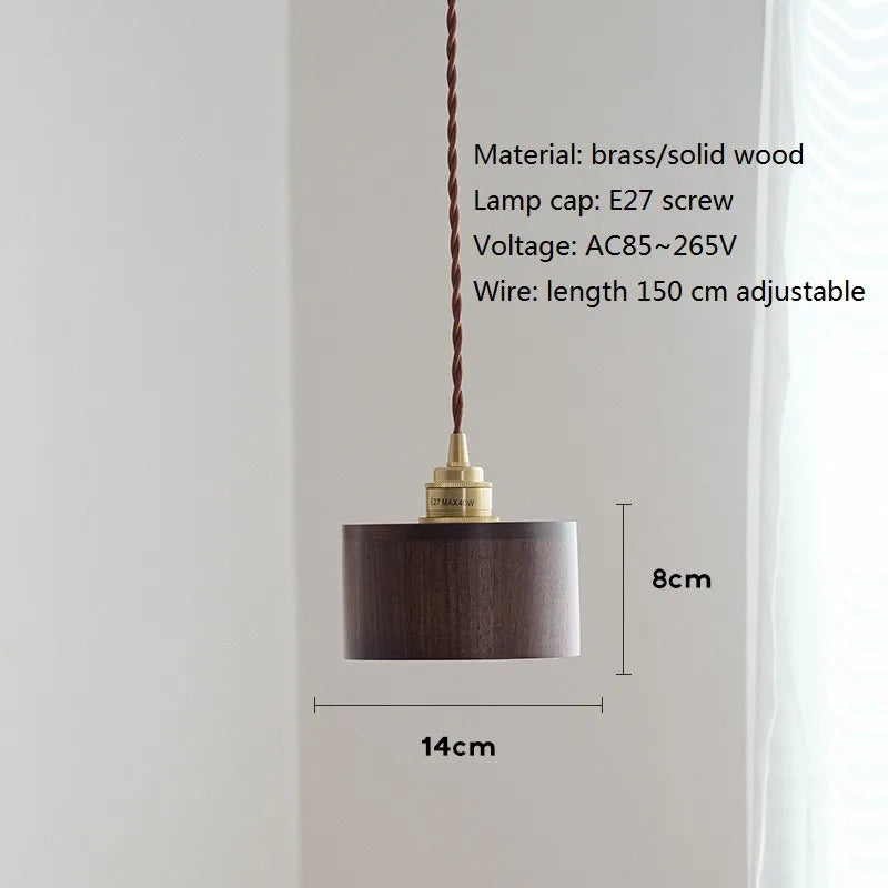Modern Nordic design wooden LED pendant light - vue 10 sur 10