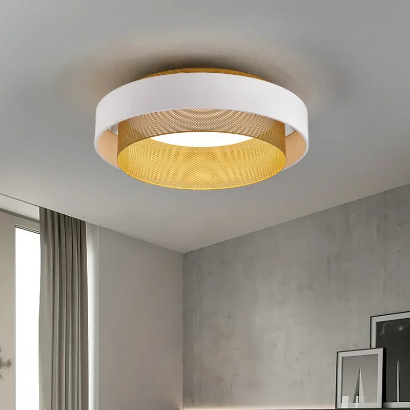 Black circular LED metal ceiling light