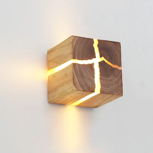 Creative nordic solid wood wall light - vue 3 sur 7