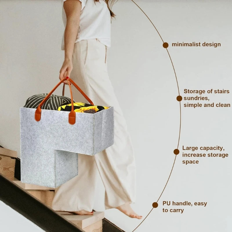 practical felt basket for storing clothes