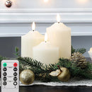 set of 3 flameless led candles with remote timer