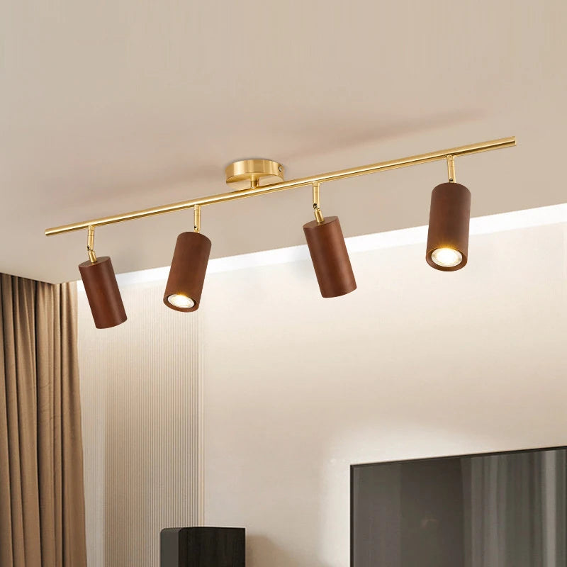 Adjustable wooden ceiling spotlight for hotel and shop
