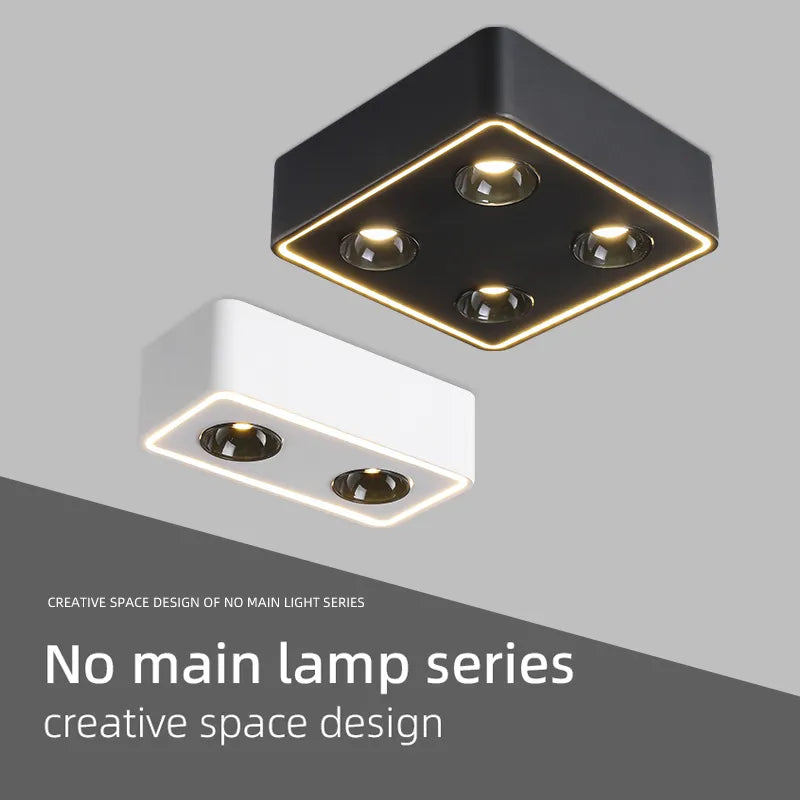 Square anti-glare surface mounted led spotlight