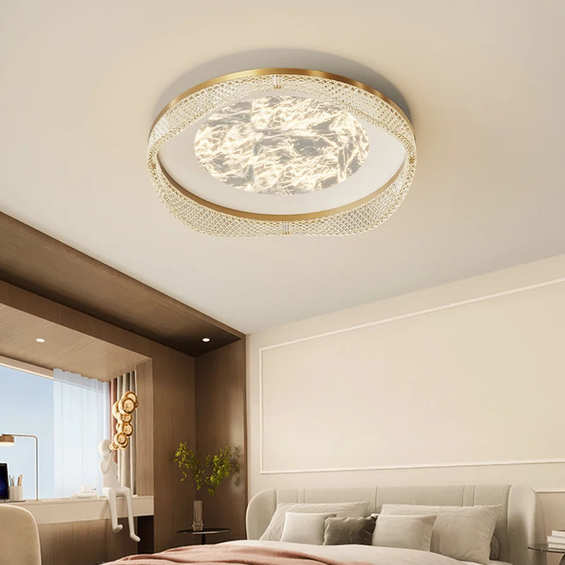 Modern brass ceiling light with creative minimalist design for interiors