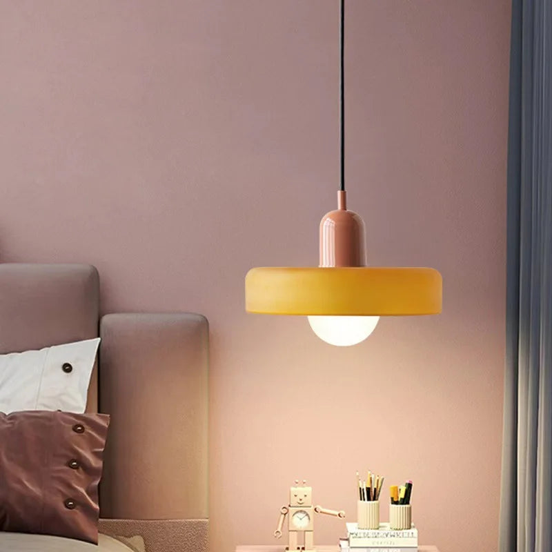 Modern colourful glass hanging chandelier for interiors - vue 4 sur 20