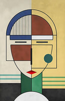 Abstract wall art with modern figures for interior decoration