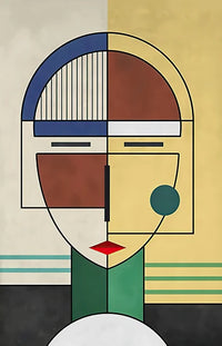 Abstract wall art with modern figures for interior decoration