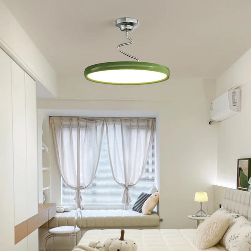 Modern minimalist Nordic aluminium chandelier with LED lights - vue 5 sur 18