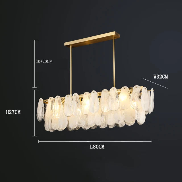 Modern gold frosted glass decorative pendant chandelier