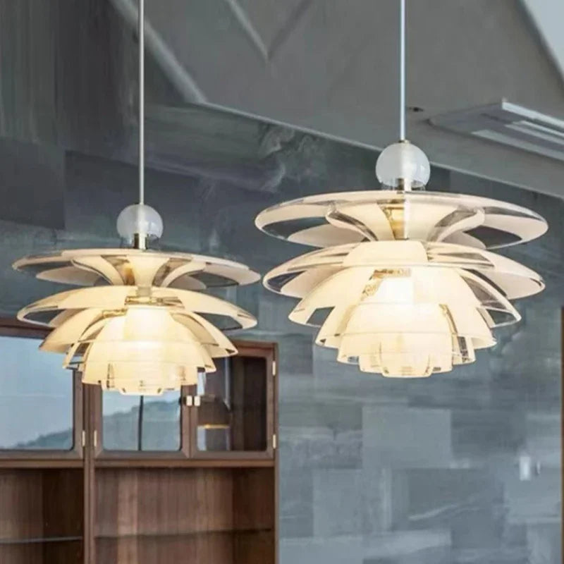 Creative glass pine cone pendant light