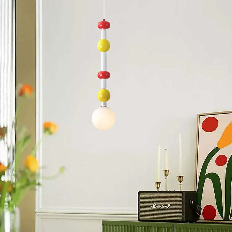 Memphis glass ball pendant light high ceiling shade