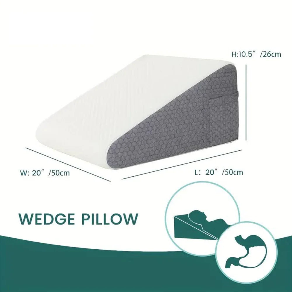 Bed Wedge Pillow for Sleeping, Soft Memory Foam Top, Triangle Pillow Wedge, Body Positioners for Leg Elevation, Snoring Relief - vue 2 sur 7