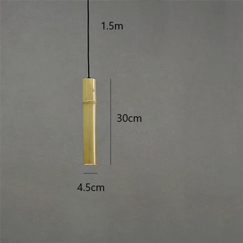 Minimalist Chinese style bamboo pendant light LED