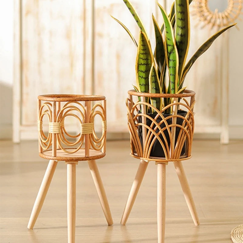 Decorative and practical woven rattan plant and flower pot