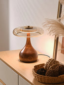 Retro wooden and glass desk lamp for an elegant interior