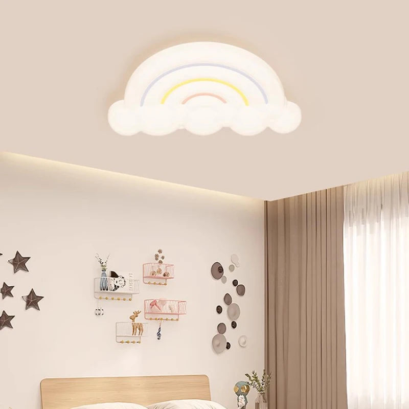 Rainbow cloud ceiling light for children's room modern decor