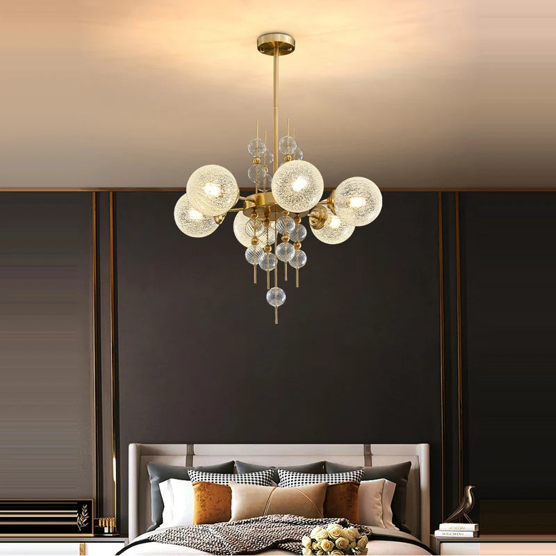 Classic gold chrome bubble chandelier with LED lighting trend 2024