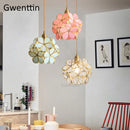 Art deco floral glass pendant light for elegant interiors
