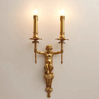 Nordic copper angel wall light classic European decorative indoor lighting