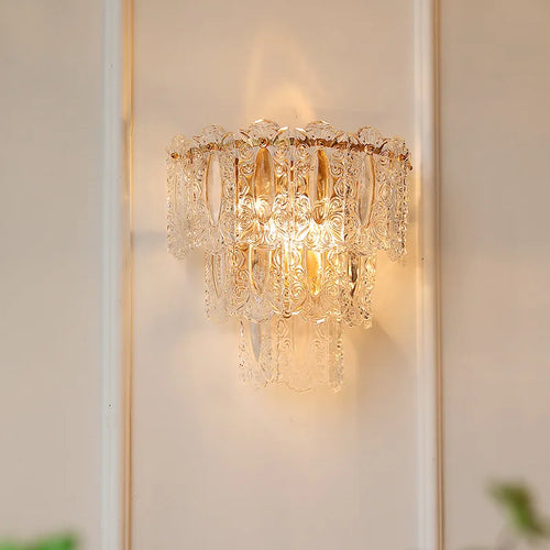 Gold glass wall light for interiors and restaurants - vue 5 sur 7