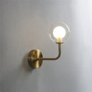 Nordic retro wall lamp with curved metal and glass globe